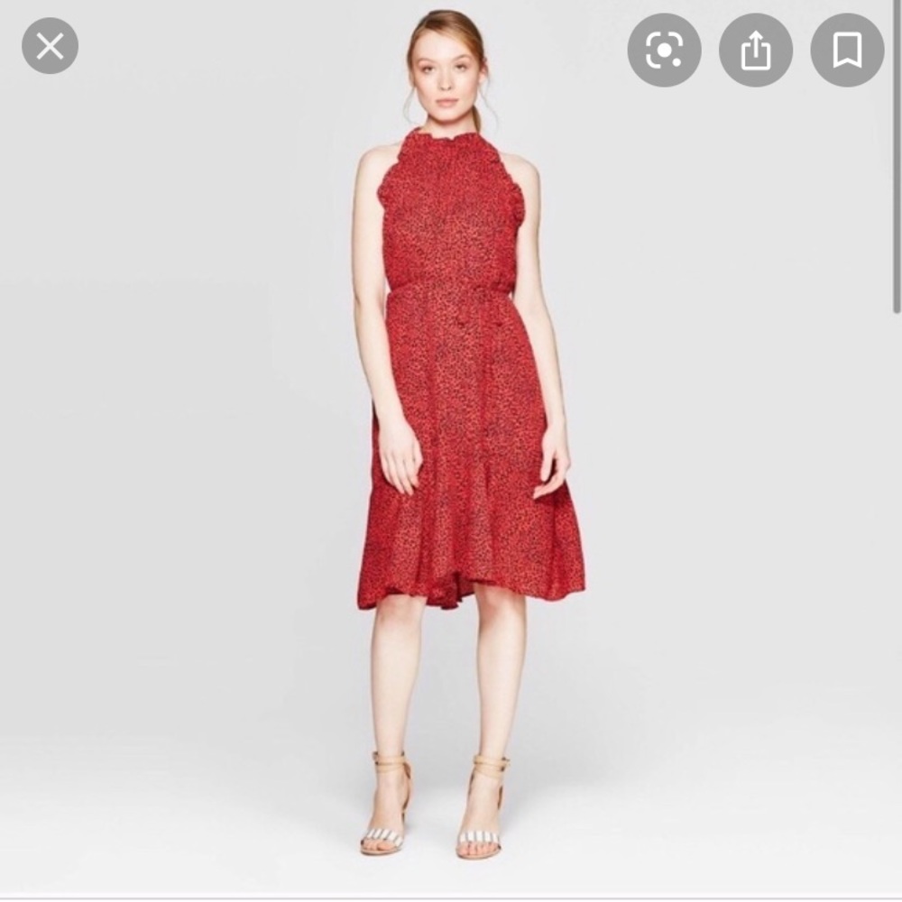 Who What Wear Red Leopard Dress xs